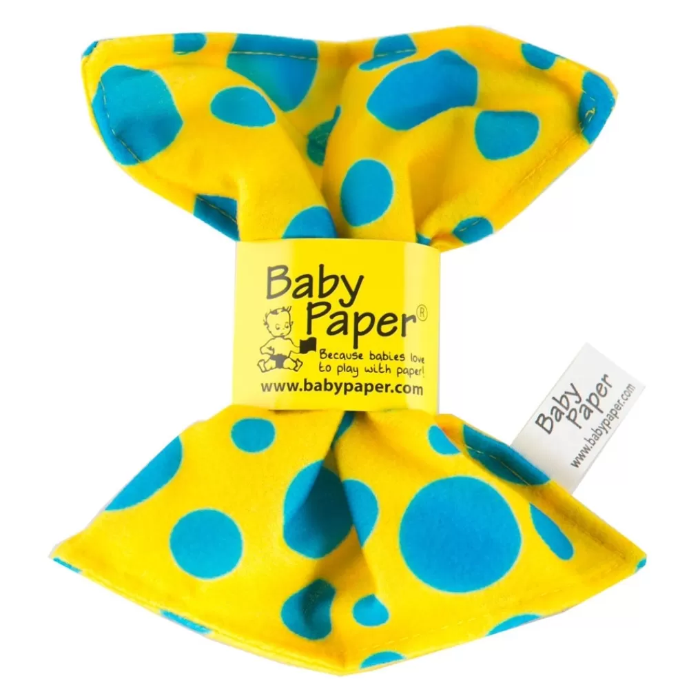 HOPTOYS Fidgets*Baby Paper - Jaunes A Pois Bleus