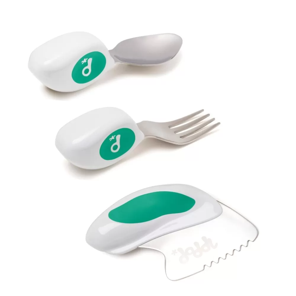 HOPTOYS Aides Au Repas*Doddl - Set De Cuillere, Fourchette Et Couteau Ergonomique