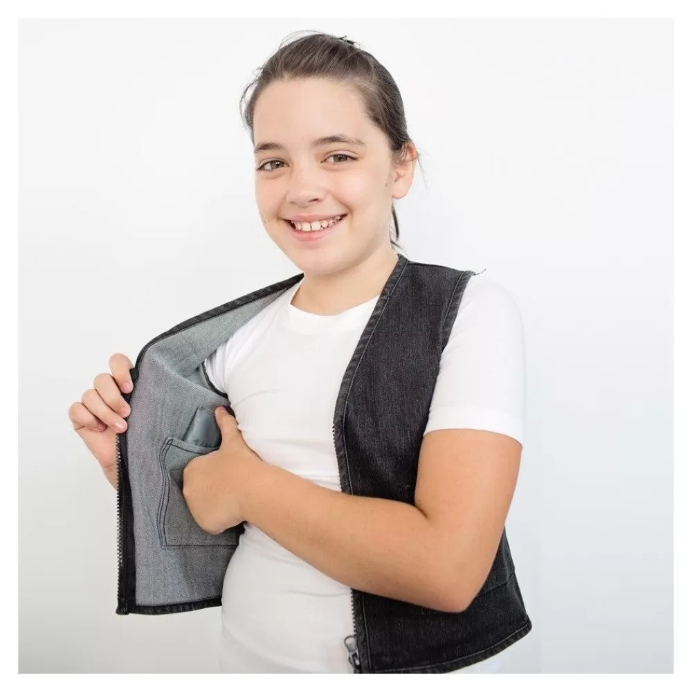 HOPTOYS Apprendre A S'Autoreguler*Gilet Stretch En Jean Noir Leste