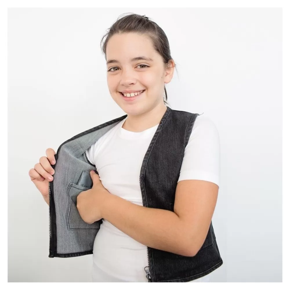 HOPTOYS Proprioception<Gilet Stretch En Jean Noir Leste